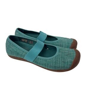 Keen Shoes Womens Size 10 Sienna Mary Jane Canvas Teal Slip On Flat